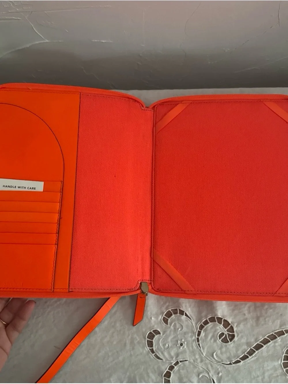 kate spade Bright Orange Leather Laptop Bag